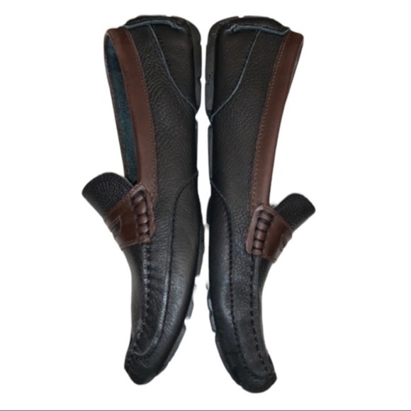 ROCKPORT LEATHER DRIVING MOCCASINS PENNY LOAFER MENS BLACK AND BROWN Size 9 main image 8